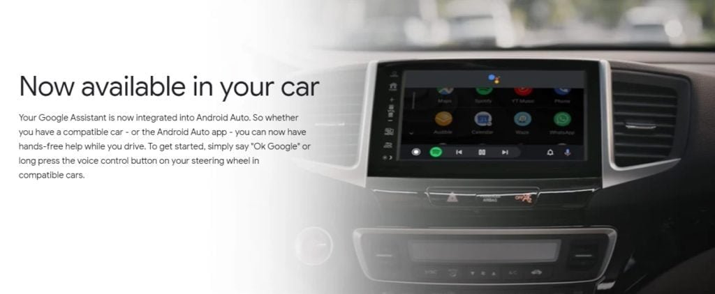 Google assistant in car