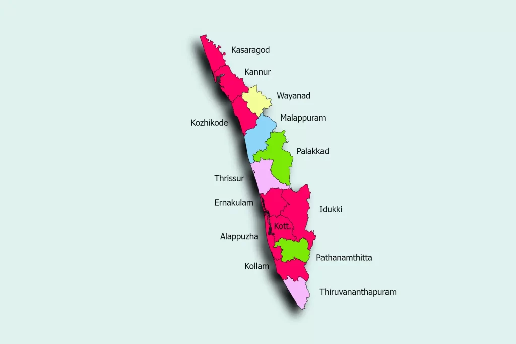 केरल में कितने जिले है